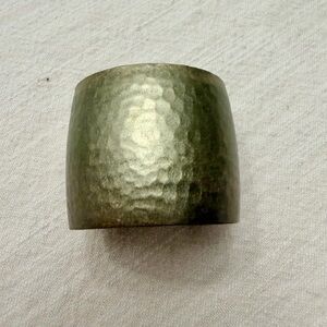 Wide Hammered Brass Cuff Minimalist Bracelet